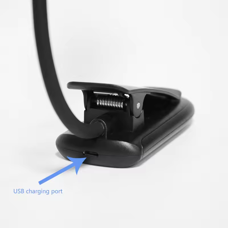 OEM Rechargeable Foldable Amber LED Book Light - 3-Speed Dimming, Eye Protection Clip Lamp | Zhuhai